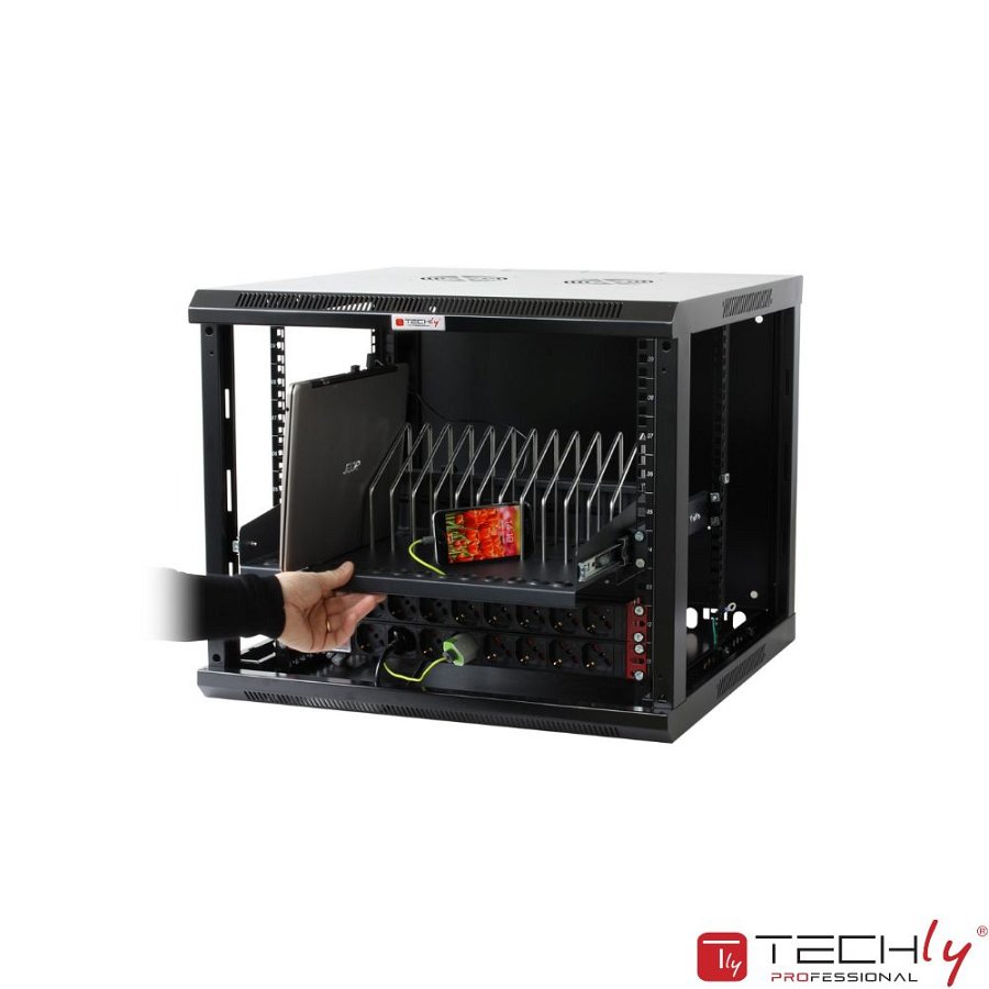 Półka Techly Pro I-CABINET-TRAY14BK w szafce rackowej